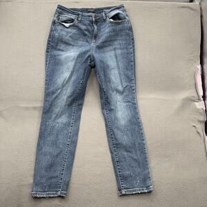 Judy Blue Jeans Womens 13/31 Blue Boyfriend Fit Stretch Paint Splatter JB82346DK
